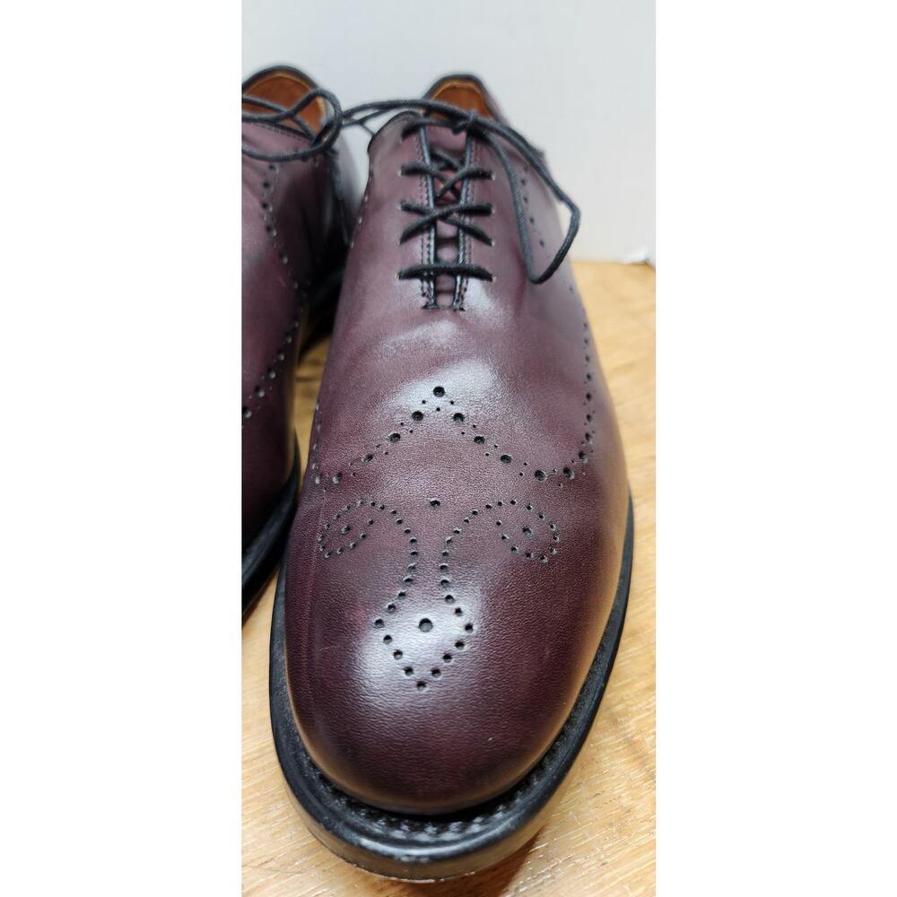 Allen Edmonds Fairfax‎ Dress Shoes 10.5 B Burgundy Calf Leather Wholecut Oxfords - Picture 4 of 12